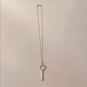 Tiffany & Co retired twisted key pendant necklace